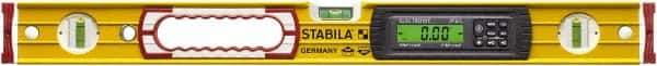 Stabila - 24" Long 3 Vial Box Beam Level - Aluminum, Yellow, 2 Plumb & 1 Level Vials - A1 Tooling