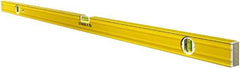 Stabila - 72" Long 3 Vial Box Beam Level - Aluminum, Yellow, 2 Plumb & 1 Level Vials - A1 Tooling