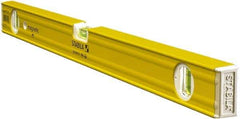 Stabila - 24" Long 3 Vial Box Beam Level - Aluminum, Yellow, 2 Plumb & 1 Level Vials - A1 Tooling