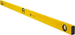 Stabila - 48" Long 3 Vial Box Beam Level - Aluminum, Yellow, 2 Plumb & 1 Level Vials - A1 Tooling