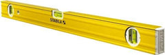 Stabila - 24" Long 3 Vial Box Beam Level - Aluminum, Yellow, 2 Plumb & 1 Level Vials - A1 Tooling