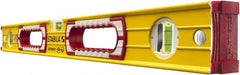 Stabila - 24" Long 3 Vial Box Beam Level - Aluminum, Yellow, 2 Plumb & 1 Level Vials - A1 Tooling