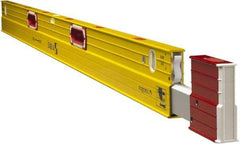 Stabila - Magnetic 72 to 120" Long 3 Vial Expandable Level - Aluminum, Yellow, 2 Plumb & 1 Level Vials - A1 Tooling