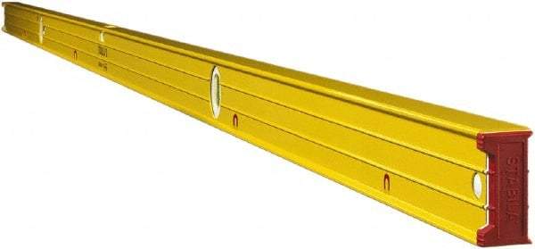 Stabila - Magnetic 96" Long 3 Vial Box Beam Level - Aluminum, Yellow, 2 Plumb & 1 Level Vials - A1 Tooling