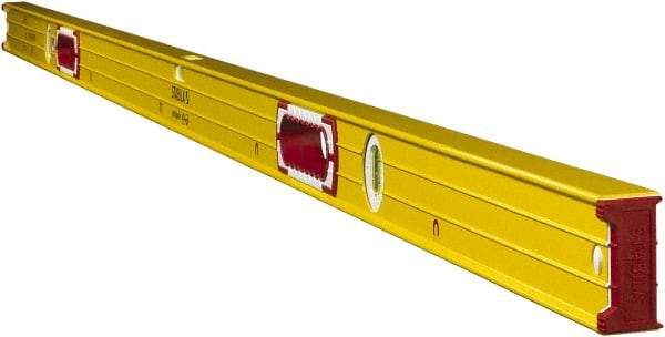 Stabila - Magnetic 78" Long 3 Vial Box Beam Level - Aluminum, Yellow, 2 Plumb & 1 Level Vials - A1 Tooling