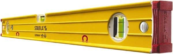 Stabila - Magnetic 24" Long 3 Vial Box Beam Level - Aluminum, Yellow, 2 Plumb & 1 Level Vials - A1 Tooling