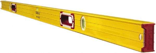 Stabila - 59" Long 3 Vial Box Beam Level - Aluminum, Yellow, 2 Plumb & 1 Level Vials - A1 Tooling