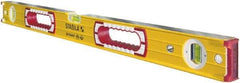 Stabila - 36" Long 3 Vial Box Beam Level - Aluminum, Yellow, 2 Plumb & 1 Level Vials - A1 Tooling