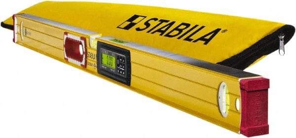 Stabila - 72" Long 3 Vial Box Beam Level - Aluminum, Yellow, 2 Plumb & 1 Level Vials - A1 Tooling