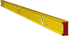 Stabila - Magnetic 72" Long 3 Vial Box Beam Level - Aluminum, Yellow, 2 Plumb & 1 Level Vials - A1 Tooling