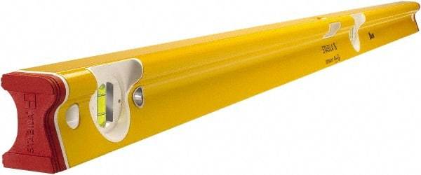 Stabila - 48" Long 3 Vial R-Beam Level - Aluminum, Yellow, 2 Plumb & 1 Level Vials - A1 Tooling