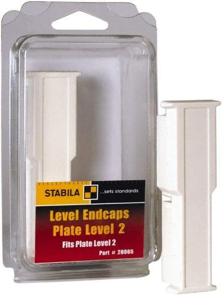 Stabila - Level Replacement End Cap Mount - White, Use with 106T & 106TM Series Levels - A1 Tooling