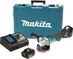 Makita - 4-1/2" Wheel Diam, 8,500 RPM, Cordless Cutoff & Cutoff-Grinder Tool - Straight Handle, Battery Included - A1 Tooling