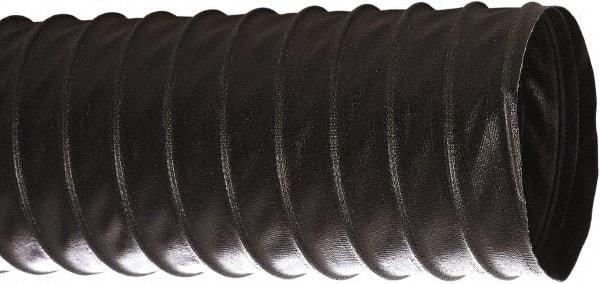 Flexaust - 2-1/2" ID, 29 Hg Vac Rating, 30 psi, Polyester Vacuum & Duct Hose - 25' Long, Black, 2" Bend Radius, -40 to 250°F - A1 Tooling