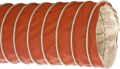 Flexaust - 5" ID, 8 Hg Vac Rating, 13.5 psi, Fiberglass Vacuum & Duct Hose - 25' Long, Red, 4" Bend Radius, -40 to 750°F - A1 Tooling