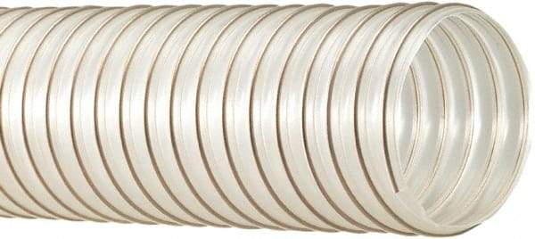 Flexaust - 2-1/2" ID, 29 Hg Vac Rating, 30 psi, Polyurethane Vacuum & Duct Hose - 25' Long, Clear, 2-1/2" Bend Radius, -65 to 225°F - A1 Tooling