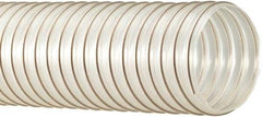 Flexaust - 100mm ID, 20 Hg Vac Rating, 25 psi, Polyurethane Vacuum & Duct Hose - 25' Long, Clear, 4" Bend Radius, -65 to 225°F - A1 Tooling