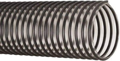 Flexaust - 8" ID, 6 Hg Vac Rating, 10 psi, PVC Vacuum & Duct Hose - 25' Long, Clear/Black, 8" Bend Radius, 20 to 160°F - A1 Tooling