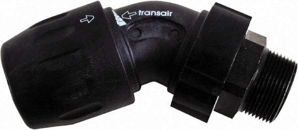 Transair - 1-1/2" ID, 40mm OD, 45° Male Elbow - Plastic, 232 Max psi, 1 Male NPT - A1 Tooling