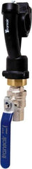 Transair - 1-1/2" ID, 40mm OD, Wall Bracket with Ball Valve - Plastic, 232 Max psi, 1/2 Female NPT, 10-5/8" Long - A1 Tooling