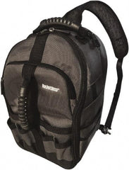 Bucket Boss - 24 Pocket Gray & Black Polyester Backpack Tool Bag - 9" Wide x 8" Deep x 17" High - A1 Tooling