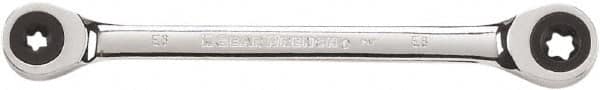 GearWrench - E6 x E8 12 Point Ratcheting Box Wrench - Double End, Chrome Vanadium Steel, Polished Finish - A1 Tooling