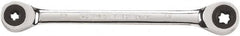 GearWrench - E6 x E8 12 Point Ratcheting Box Wrench - Double End, Chrome Vanadium Steel, Polished Finish - A1 Tooling