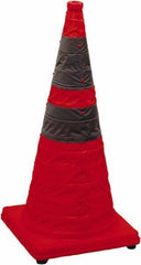 PRO-SAFE - 28" High, Orange Collapsible Traffic Cone - 14" Base Width, 4 Lb - A1 Tooling