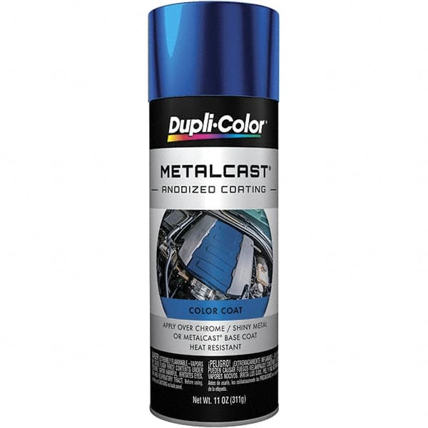 Dupli-Color - 11 oz Blue Anodized Automotive Heat Resistant Paint - Metallic Finish, 500°F Max Temp, Comes in Aerosol Can - A1 Tooling