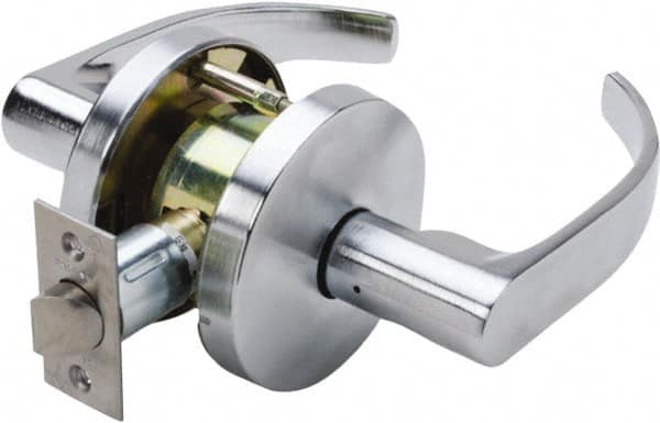 Falcon - Grade 1 Passage Lever Lockset for 1-3/8" Thick Doors - 2-3/4" Back Set, No Cylinder, Steel, Satin Chrome Finish - A1 Tooling