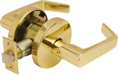 Falcon - Grade 2 Passage Lever Lockset for 1-3/8" Thick Doors - 2-3/4" Back Set, No Cylinder, Steel, Bright Brass Finish - A1 Tooling