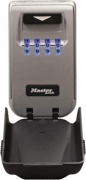 Master Lock - 2" Wide x 4-11/16" Overall Height, Set-Your-Own Combination, Wall Mount Key Safe - Dark Gray Finish - A1 Tooling