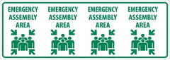 NMC - "Emergency Assembly Area", 12" Long x 34" Wide, Asphalt Art Safety Sign - Rectangle, 0.005" Thick, Use for Workplace/Safety - A1 Tooling