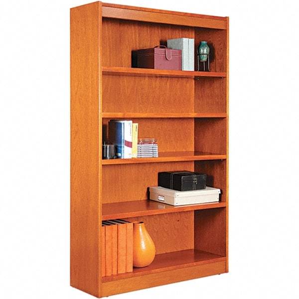 ALERA - 5 Shelf, 60" High x 35.63" Wide Bookcase - 11-3/4" Deep, Wood Veneer, Medium Cherry - A1 Tooling