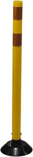 PRO-SAFE - 36" High x 3" Wide Reflective Tubular Surface Mount Delineator - Urethane, 3 Lbs, Yellow - A1 Tooling