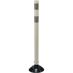 PRO-SAFE - 36" High x 3" Wide Reflective Tubular Surface Mount Delineator - Urethane, 3 Lbs, Gray/White - A1 Tooling