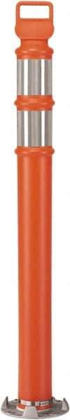 PRO-SAFE - 46" High x 4" Wide Reflective Delineator Post - High Density Polyethylene (HDPE), 5 Lbs, Orange - A1 Tooling