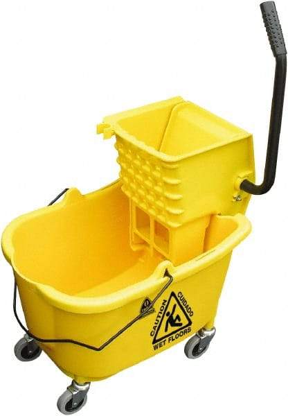 O-Cedar - 33 Qt Plastic Bucket & Wringer - 34" Long x 22" High x 15" Wide, Yellow - A1 Tooling