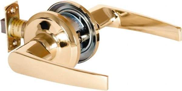 Stanley - Grade 2 Passage Lever Lockset - 2-3/8 & 2-3/4" Back Set, Keyless Cylinder, Brass Alloy, Bright Brass Finish - A1 Tooling