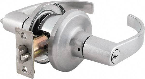 Stanley - Grade 2 Storeroom Lever Lockset - 2-3/8 & 2-3/4" Back Set, Brass Alloy, Satin Chrome Finish - A1 Tooling