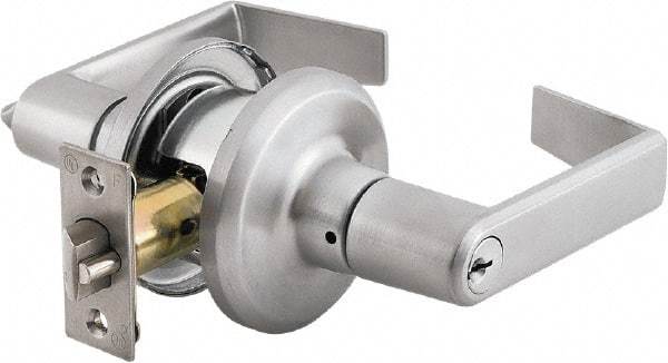 Stanley - Grade 2 Classroom Lever Lockset - 2-3/8 & 2-3/4" Back Set, Brass Alloy, Satin Chrome Finish - A1 Tooling