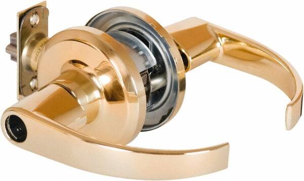 Stanley - Grade 2 Office Lever Lockset - 2-3/8 & 2-3/4" Back Set, Brass Alloy, Bright Brass Finish - A1 Tooling