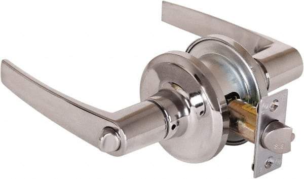 Stanley - Grade 2 Office Lever Lockset - 2-3/8 & 2-3/4" Back Set, Brass Alloy, Satin Chrome Finish - A1 Tooling