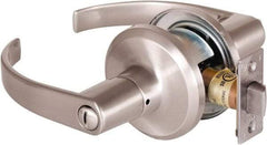 Stanley - Grade 2 Privacy Lever Lockset - 2-3/8 & 2-3/4" Back Set, Keyless Cylinder, Brass Alloy, Satin Nickel Finish - A1 Tooling