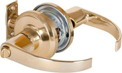 Stanley - Grade 2 Privacy Lever Lockset - 2-3/8 & 2-3/4" Back Set, Keyless Cylinder, Brass Alloy, Bright Brass Finish - A1 Tooling