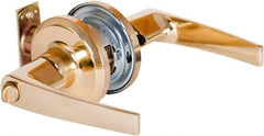 Stanley - Grade 2 Privacy Lever Lockset - 2-3/8 & 2-3/4" Back Set, Keyless Cylinder, Brass Alloy, Bright Brass Finish - A1 Tooling