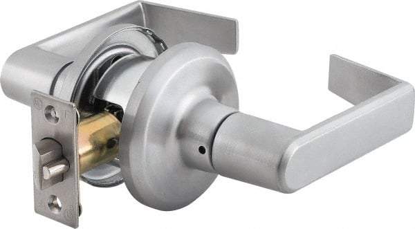 Stanley - Grade 2 Passage Lever Lockset - 2-3/8 & 2-3/4" Back Set, Keyless Cylinder, Brass Alloy, Satin Chrome Finish - A1 Tooling