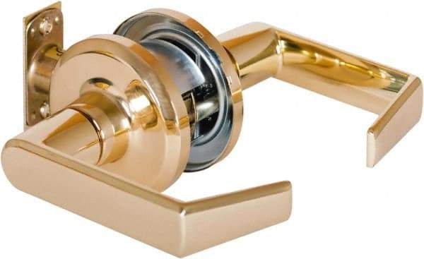 Stanley - Grade 2 Passage Lever Lockset - 2-3/8 & 2-3/4" Back Set, Keyless Cylinder, Brass Alloy, Bright Brass Finish - A1 Tooling