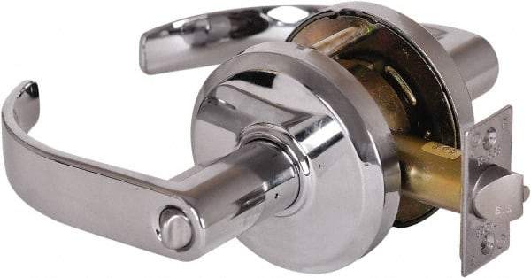 Stanley - Grade 2 Entrance Lever Lockset - 2-3/4" Back Set, Key In Lever Cylinder, Brass Alloy, Bright Chrome Finish - A1 Tooling