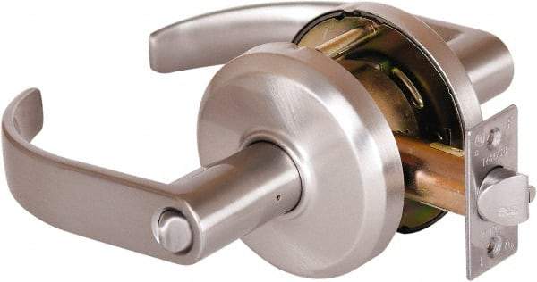 Stanley - Grade 2 Entrance Lever Lockset - 2-3/4" Back Set, Key In Lever Cylinder, Brass Alloy, Nickel Finish - A1 Tooling